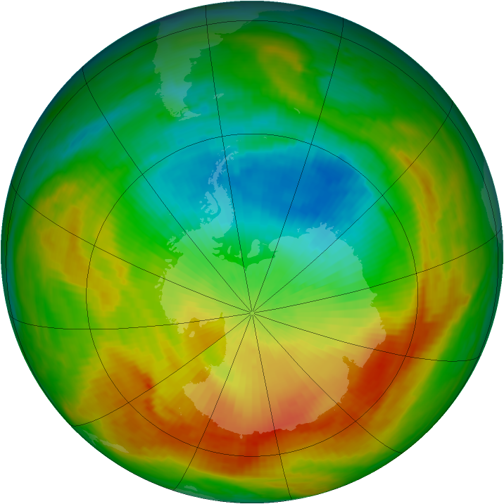 Antarctic ozone map for 01 November 1988